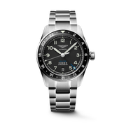 Longines Spirit Zulu Time 39mm L3.802.4.53.6 - cassa e bracciale acciaio - quadrante nero con funzione GMT